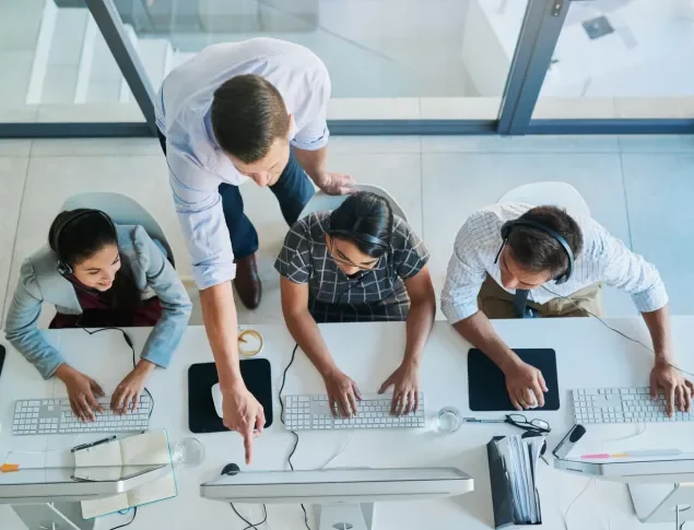 Coworkers working in an office