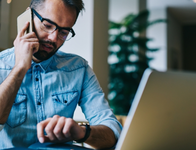 Man waiting on phone